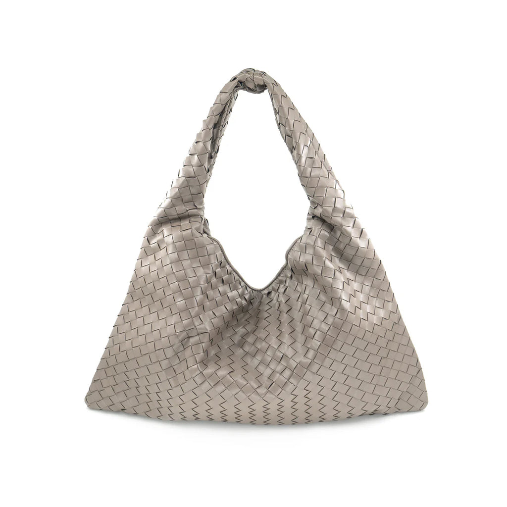 Gray Woven Shoulder Bag