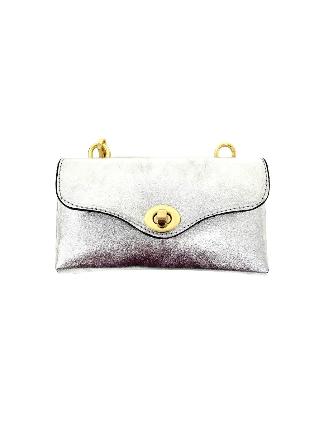 Silver Mini Leather Bag