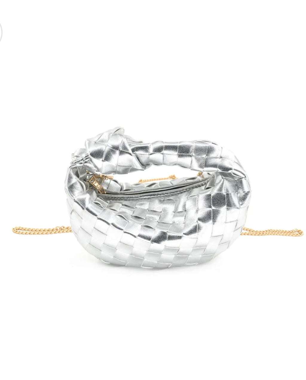 Silver Xsmall Knot Detail Bag