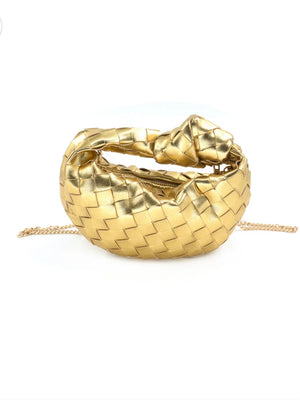 Gold Xsmall Knot Detail Bag