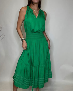 Deep Spring Green Midi Dress
