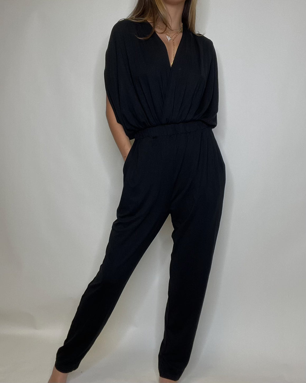 Black V-Neck Jumpsuit