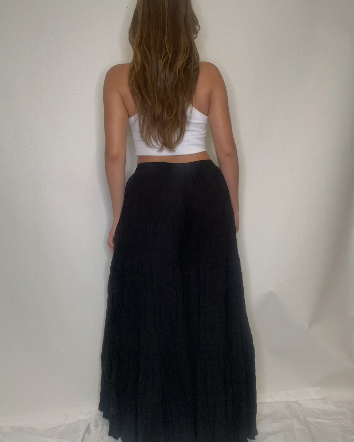 Black Pleated Palazzo Pants