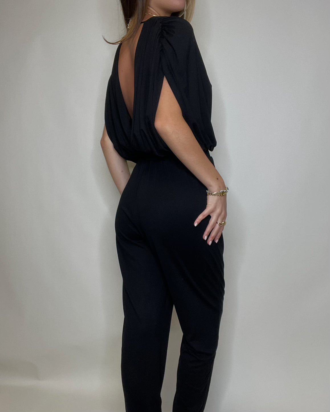 Black V-Neck Jumpsuit