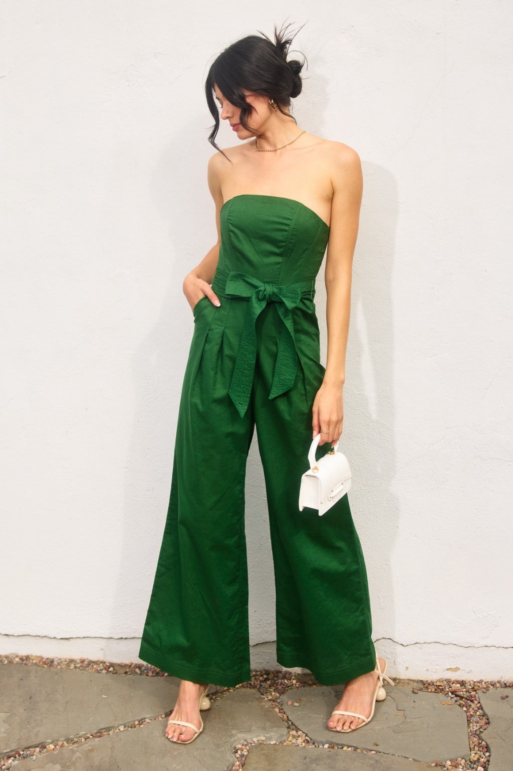 Basil Strapless Jumpsuit