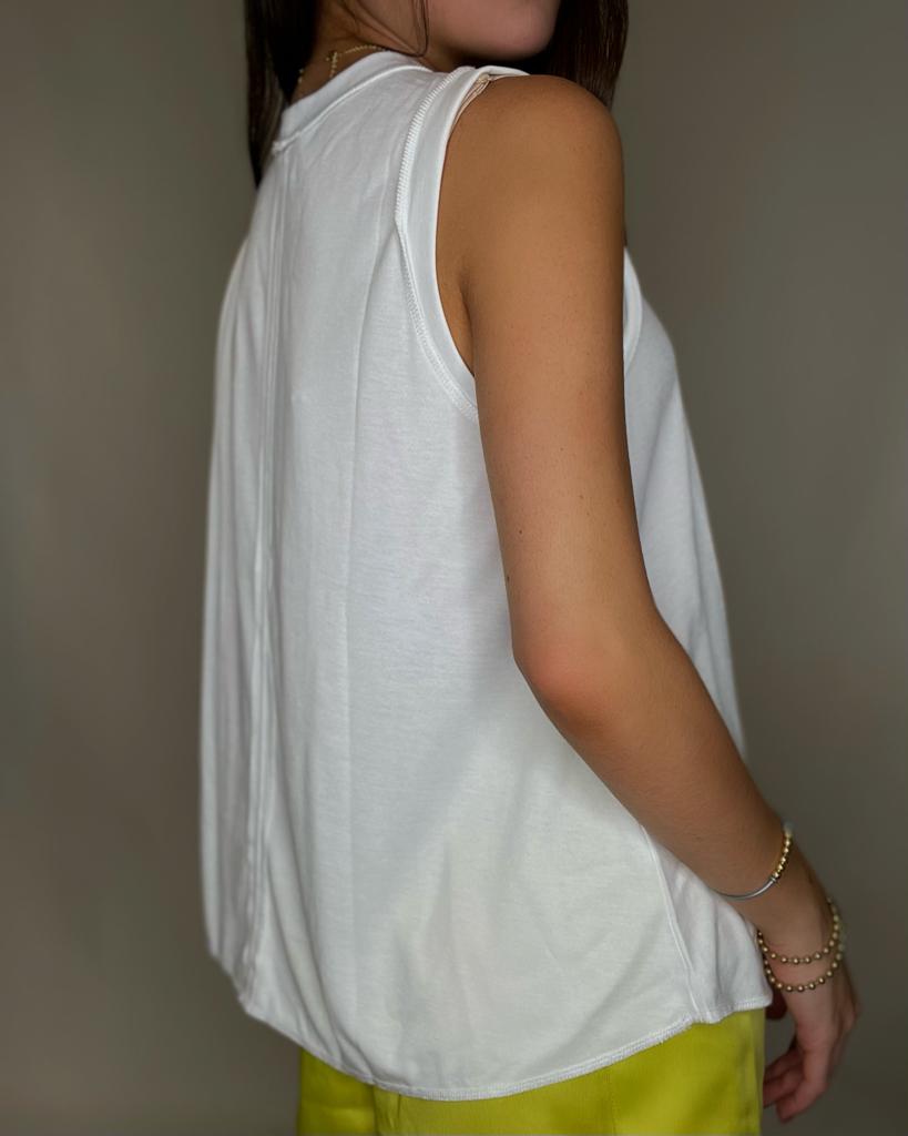 Off White Wide Tank
