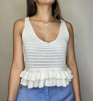 Off White Sweater Tank Top