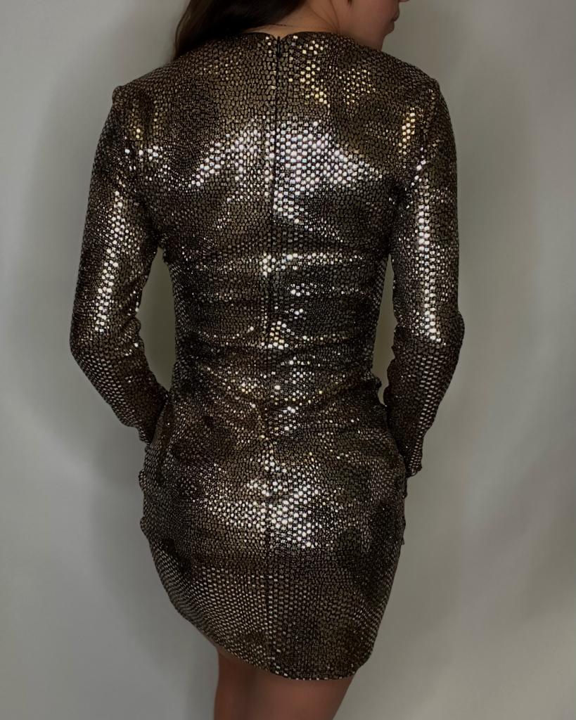 Metallic Bodycon Mini Dress
