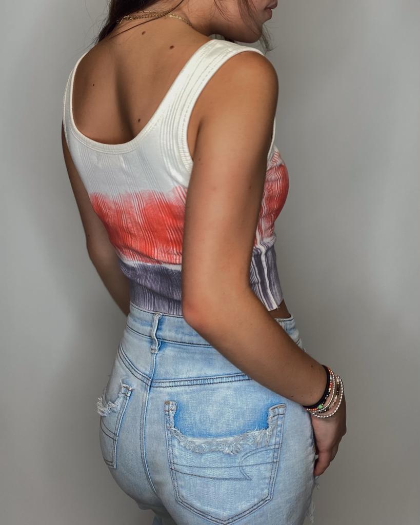 Color Block Cropped Tank Top