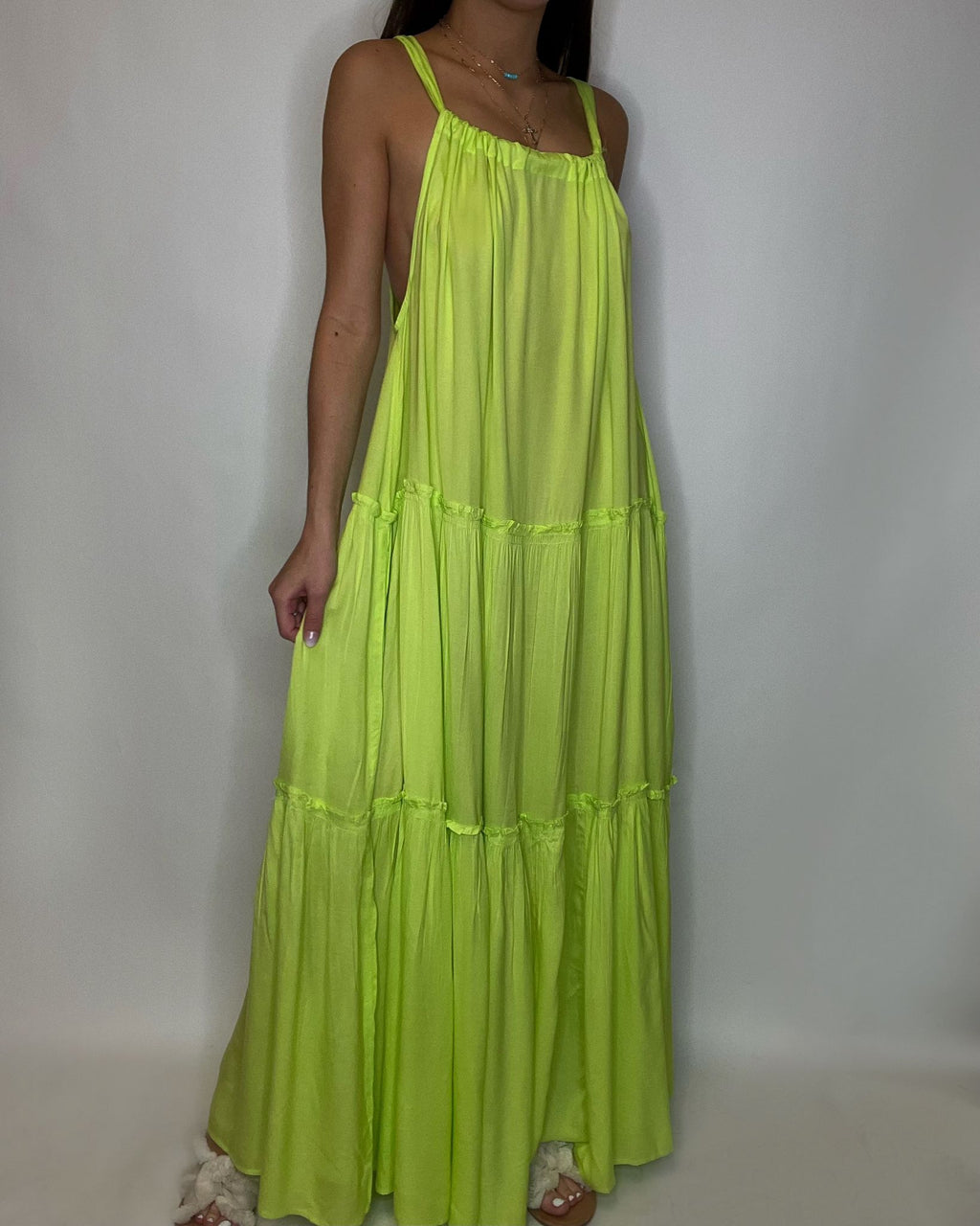 Lime Tiered Maxi